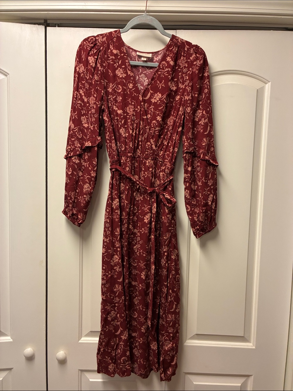 Knox Rose Burgundy Floral Midi Dress